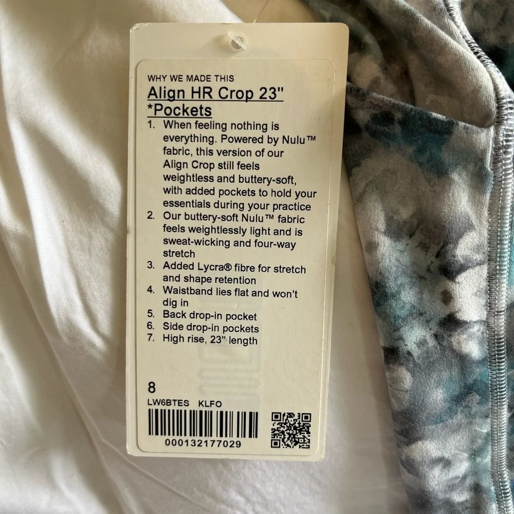 ๐ ๐NWT Lululemon Cropped workout leggings, Size 8 - Picture 3 of 6